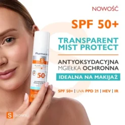 Pharmaceris S Transparent Mist Protect, antyoksydacyjna mgiełka ochronna do twarzy SPF 50+, 75 ml
