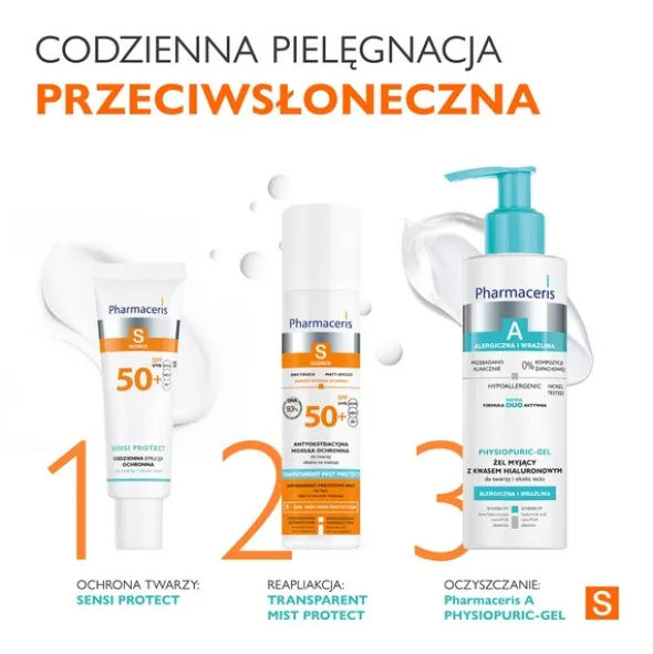 Pharmaceris S Transparent Mist Protect, antyoksydacyjna mgiełka ochronna do twarzy SPF 50+, 75 ml