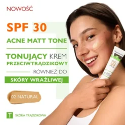 Pharmaceris T Acne Matt Tone, krem BB przeciwtrądzikowy, 02 natural, 30 ml