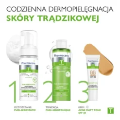 Pharmaceris T Acne Matt Tone, krem BB przeciwtrądzikowy, 02 natural, 30 ml