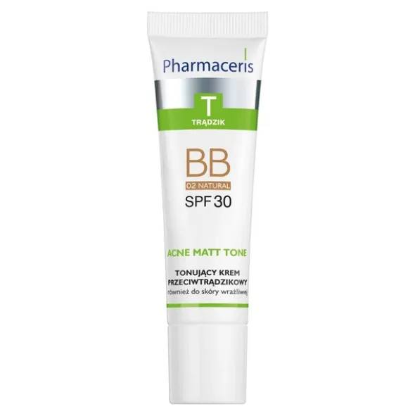 Pharmaceris T Acne Matt Tone, krem BB przeciwtrądzikowy, 02 natural, 30 ml
