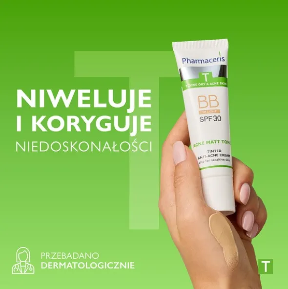 Pharmaceris T Acne Matt Tone, krem BB przeciwtrądzikowy, 01 light, 30 ml
