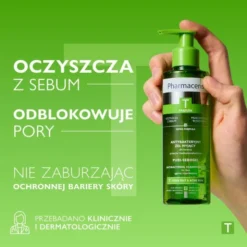 Pharmaceris T Puri-Sebogel, antybakteryjny żel myjący do twarzy przeciw niedoskonałościom, 190 ml