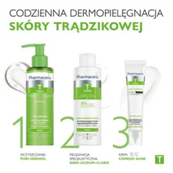 Pharmaceris T Puri-Sebogel, antybakteryjny żel myjący do twarzy przeciw niedoskonałościom, 190 ml