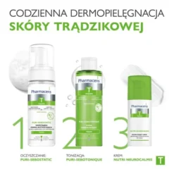 Pharmaceris T Puri-Sebostatic, nawilżająca pianka oczyszczająca do skóry trądzikowej i nadreaktywnej, 150 ml