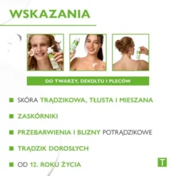 Pharmaceris T Sebo-Acidum-Claris, oczyszczający płyn bakteriostatyczny do twarzy, dekoltu i pleców, 190 ml