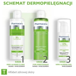 Pharmaceris T Sebo-Almond Peel 10%, krem z 10% kwasem migdałowym, na noc, II stopień złuszczania, 50 ml