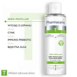 Pharmaceris T Sebo-Micellar, antybakteryjny płyn micelarny do twarzy i oczu, 200 ml