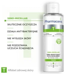 Pharmaceris T Sebo-Micellar, antybakteryjny płyn micelarny do twarzy i oczu, 200 ml