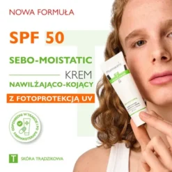Pharmaceris T Sebo-Moistatic, krem nawilżająco-kojący do twarzy, SPF 50, 50 ml