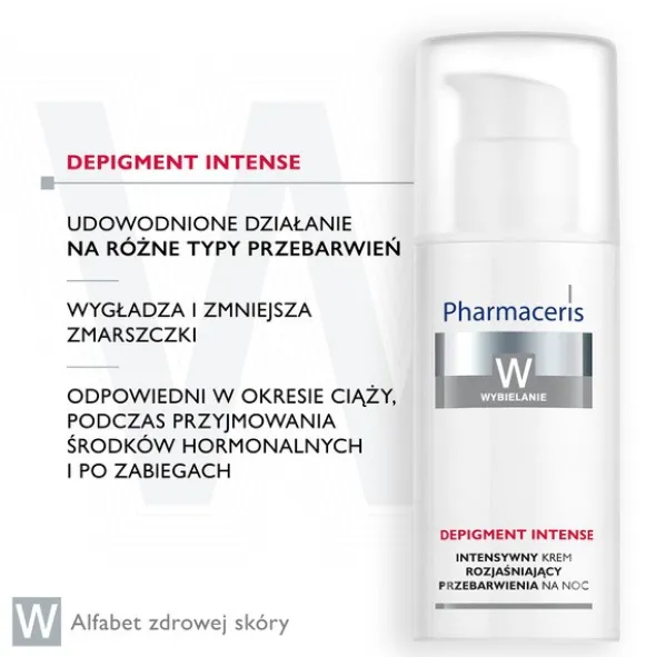 Pharmaceris W Depigment Intense, krem rozjaśniający przebarwienia na noc, 50 ml