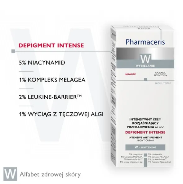 Pharmaceris W Depigment Intense, krem rozjaśniający przebarwienia na noc, 50 ml