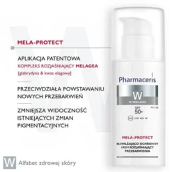 Pharmaceris W Mela-Protect, nawilżająco-ochronny krem rozjaśniający przebarwienia SPF50+, 50 ml