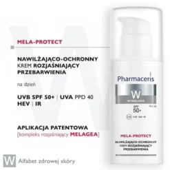 Pharmaceris W Mela-Protect, nawilżająco-ochronny krem rozjaśniający przebarwienia SPF50+, 50 ml