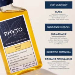Phyto Blond, szampon rozświetlający do włosów blond, 250 ml