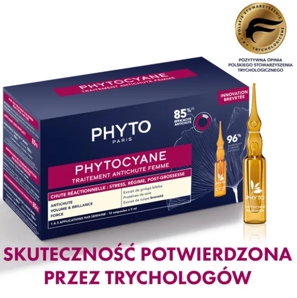 Phytocyane, kuracja przeciw wypadaniu włosów dla mężczyzn, 12 ampułek