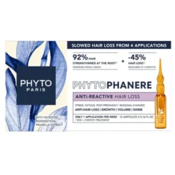 Phyto Phytophanere, kuracja przeciw reakcyjnemu wypadaniu włosów, 12 x 5 ml