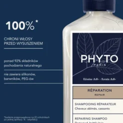 Phyto Repair, odbudowujący szampon z keratyną, 250 ml