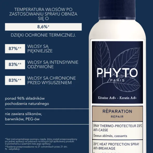 Phyto Repair, termoochronny spray do włosów, 150 ml
