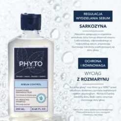 Phyto Sebum Control, szampon, sebo-regulujący, 250 ml