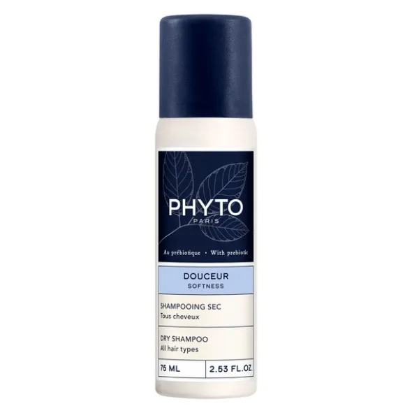Phyto Softness, Suchy szampon z prebiotykiem do każdego rodzaju włosów, 75 ml