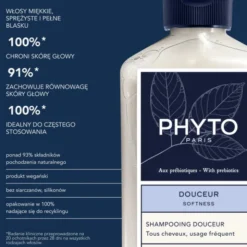 Phyto Softness, szampon z prebiotykami do każdego rodzaju włosów, 250 ml
