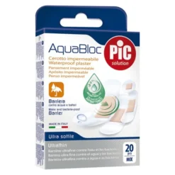 PiC Aquabloc assorted, antybakteryjne plastry opatrunkowe, mix rozmiarów, 20 szt.