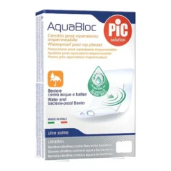 PiC Aquabloc, plastry pooperacyjne, antybakteryjne, 10 cm x 8 cm, 5 szt.