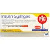 PiC Insulin Syringes, strzykawki insulinowe, jednorazowe, 1 ml 30G x 12,7 mm, 100 szt.