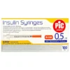 PiC Insulin Syringes, strzykawki insulinowe, jednorazowe, 0,5 ml 29G x 12 mm, 100 szt.