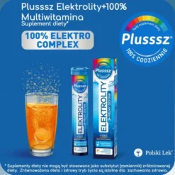 Plusssz Elektrolity + 100% Multiwitamina, tabletki musujące, 24 szt.