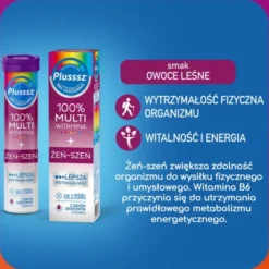 Plusssz 100% Multiwitamina + Żeń-Szeń, tabletki musujące, 20 szt.