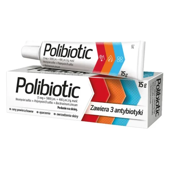 Polibiotic, (5 mg+5000 j.m.+400 j.m.g), maść, 15 g (tuba)