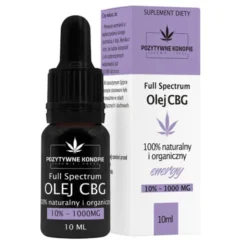 Pozytywne konopie, Olejek konopny CBG 10%, krople, 10 ml