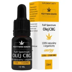 Pozytywne konopie, Olejek konopny CBG 15%, krople, 10 ml