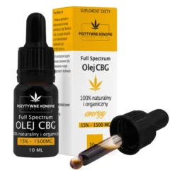 Pozytywne konopie, Olejek konopny CBG 15%, krople, 10 ml