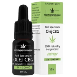 Pozytywne konopie, Olejek konopny CBG 5%, krople, 10 ml