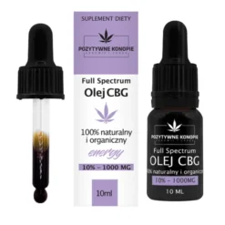Pozytywne konopie, Olejek konopny CBG 10%, krople, 10 ml