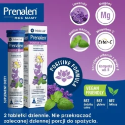 Prenalen Positive Mama, tabletki musujące, smak mango - trawa cytrynowa, 20 szt.