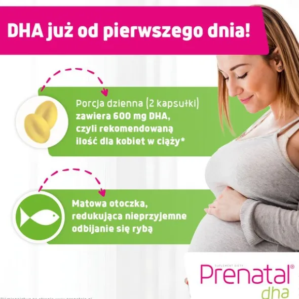 Prenatal DHA, w ciąży i podczas karmienia piersią (kwasy omega-3: DHA + EPA), kapsułki, 30 szt.