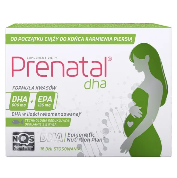Prenatal DHA, w ciąży i podczas karmienia piersią (kwasy omega-3: DHA + EPA), kapsułki, 30 szt.