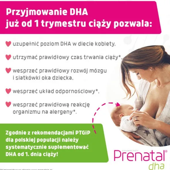 Prenatal DHA, w ciąży i podczas karmienia piersią (kwasy omega-3: DHA + EPA), kapsułki, 30 szt.