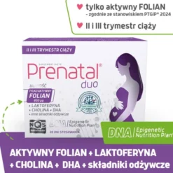 Prenatal Duo, II i III trymestr ciąży, kapsułki, 30 szt. Classic + 60 szt. DHA