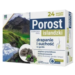 Prima Pharma Porost Islandzki, pastylki miękkie, smak czarnej porzeczki, 24 szt.