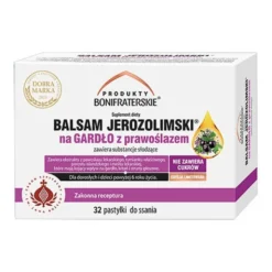Produkty Bonifraterskie, Balsam Jerozolimski na gardło z prawoślazem, pastylki do ssania, 32 szt.