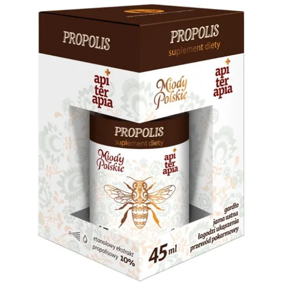 Propolis, etanolowy ekstrakt propolisu 10%, krople, 45 ml