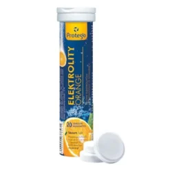 Protego Elektrolity Orange, tabletki musujące, wzbogacone witaminą C, 20 szt.