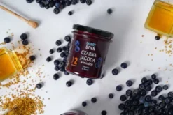 Pszczelarz Kozacki, Na dobry dzień, miód z czarnymi jagodami, 375 g