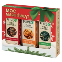 Pureo Moc Magii Świąt, zestaw naturalnych olejków eterycznych, 3 x 10 ml