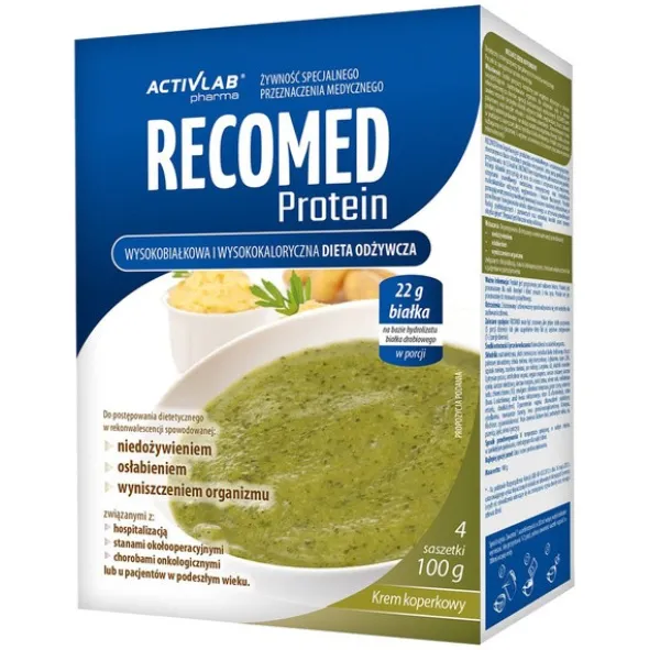 Recomed Protein, Krem koperkowy, proszek, saszetki, 4 x 100 g